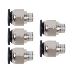 Pneumatic 3/8″ OD Tube x 1/4 NPT Male Connector Air Push to Connect Fitting 5Pcs