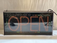 Fiber Does, Inc. Model OS3 – Yes, We Are Open – Fluorescent Lighted Retail Sign