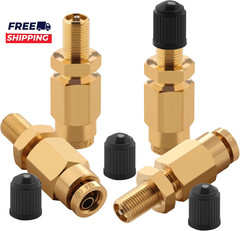 4 PCS 1/4 Inflation Schrader Valve with Push to Connect for 1/4 OD Air Line