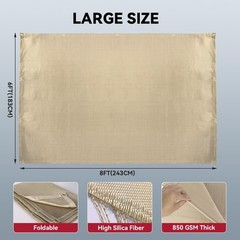 ARCCAPTAIN 2PC Welding Blanket, 1022°F Heat & Fire Resistant Fiberglass Blankets