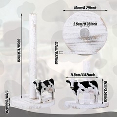Cow Paper Towel Holder Wooden Farmhouse Paper Towel Holder Countertop Cow Kit…