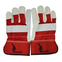 Cow Split Leather Safety Work Gloves Safety Red – Single Palm – Large
