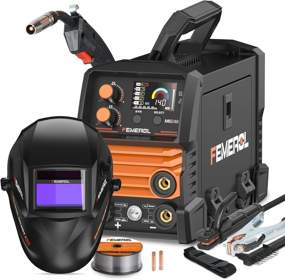 140A 3 in 1 MIG Welder,Flux Core, Mig/Lift Tig/Stick Welding Machine 110V Portab