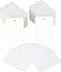 jijAcraft 1000Pcs Price Tags, White Clothing Tag for Rectangle, White-blank