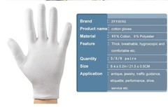 6 Pairs White Cotton Gloves for Dry Hands Eczema Moisturizing