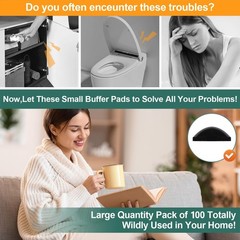Eshanmu 100 pcs Self-Adhesive Clear Rubber Feet tiny1/4″(6x2mm)100pcs, Black