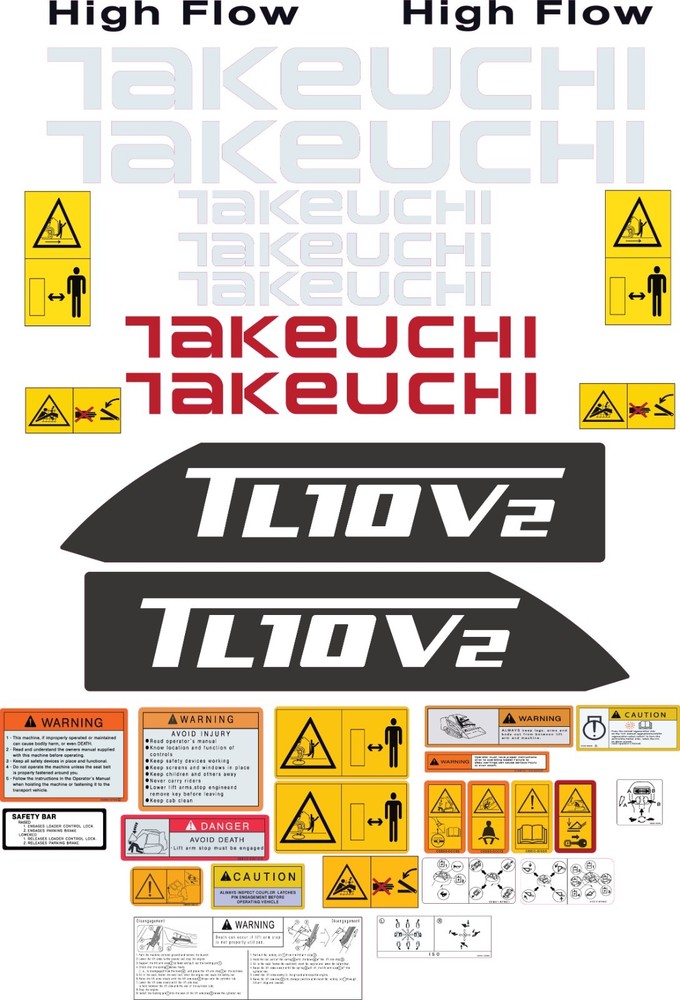 Fits Takeuchi TL10V2 Decal Kit Skid Steer – 3M VINYL- FREE SHIPPIN