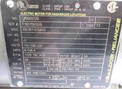 BALDOR ELECTRIC MOTOR, C76009729, w/ PUMP, 0.5-HP, 1725-RPM, CLEAN – USED