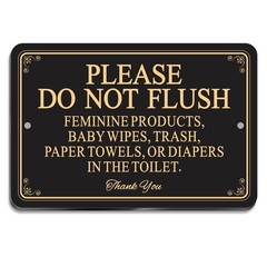 Please Do Not Flush Sign – 6×4 Inch Acrylic Bathroom Sign Waterproof & Durabl…