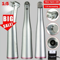 NSK Ti-MAX X95L Style Dental 1:5 LED Fiber Optic Contra Angle Handpiece Red Ring