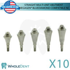10X Straight Multi Unit Prosthetic NC Compatible with Megagen® BlueDiamond