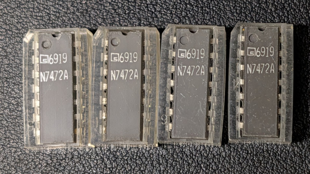 Vintage 1969 Signetics N7472A Master-Slave JK Flip-Flop IC Chip Lot of 4 Ceramic