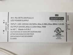 Snappy SE75-24V(UL)-S LED Power Supply In: 100-120VAC Out: 24VDC NEW