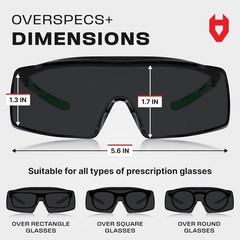 NoCry Tinted Safety Glasses Over Eyeglasses for Men and Women with Anti Scrat…