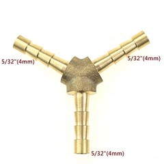 Brass Y 3 Way Hose Barb Splitter Connector 5/32″ to 3/4″ For Fuel Water Gas Air