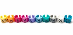 (NEW) 100 Colored Hanger Sizer Garment Markers XXS-3XL Plastic Size Marker Tags