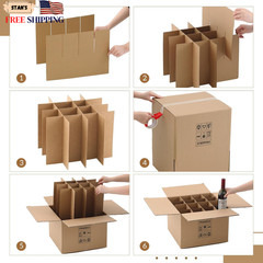 5 Sets Wine Boxes for Moving Kits 16 X 16 X 12 Inch Corrugated 16 Bottle Cardboa
