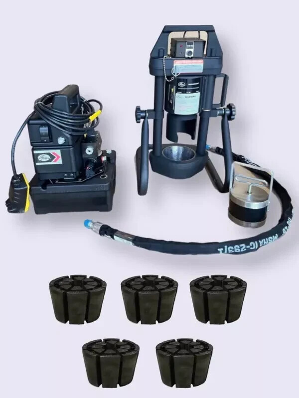 GATES 4-20 HYDRAULIC HOSE CRIMPER ELEC. PUMP & 5 DIES Mobile Crimp