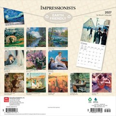 Impressionists | 2027 12×24″ (Hanging) Monthly Wall Calendar | Plastic-Free