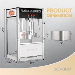 ROVSUN Commercial Popcorn Machine w/16 Oz Kettle, Countertop Popcorn Maker 1600W