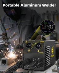 HZXVOGEN MIG Welder for Alu/Iron/Steel, 205A 5in1 110V 220V MIG Welding Machine