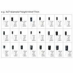 500PCS Electrolytic Capacitor Assortment Kit Set Box 0.1UF-1000UF 24 Values