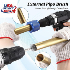 Copper Pipe Cleaner Set with Stainless Steel Brushes for Drill