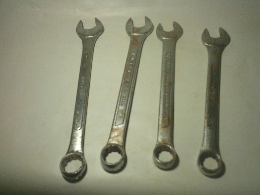 4 Vintage TRUECRAFT Combination Wrench 12pt Alloy Steel Palmera Spain 5/8 &11/16