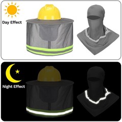4 Pcs Hard Hat Sun Shade Full Brim Mesh Balaclava Neck Sun Protection 2 Pack