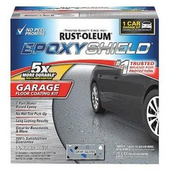 RustOleum Garage Floor Epoxy Kit Gray 120oz Gloss Concrete Paint Indoor 250sqft