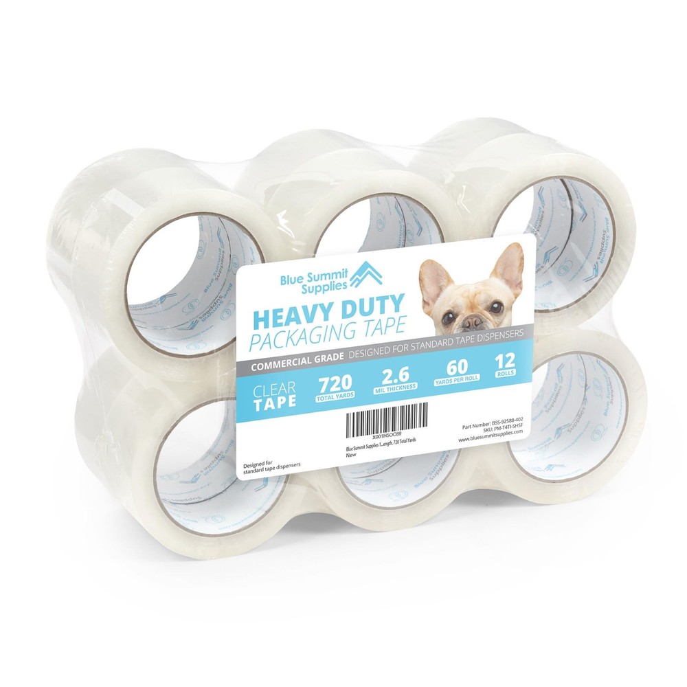 Blue Summit Supplies Clear Packing Tape Refills 12 Pack, 12 Count (Pack of 1)