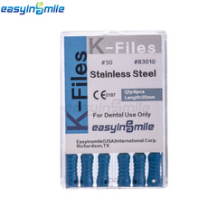 10Pks Easyinsmile Dental Endodontic K File Hand Use Root Canal File #15-40/45-80