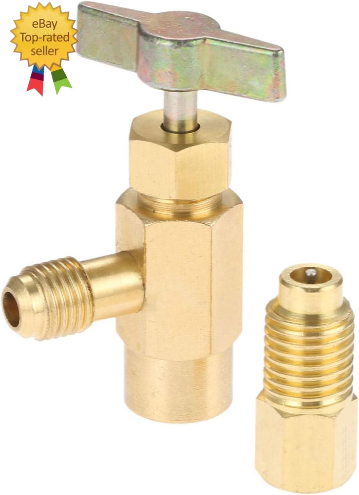 R1234YF Self-Sealing Can Tap with R134A Tank Adapter | 1/4″ SAE 1/2″ LH Thread V