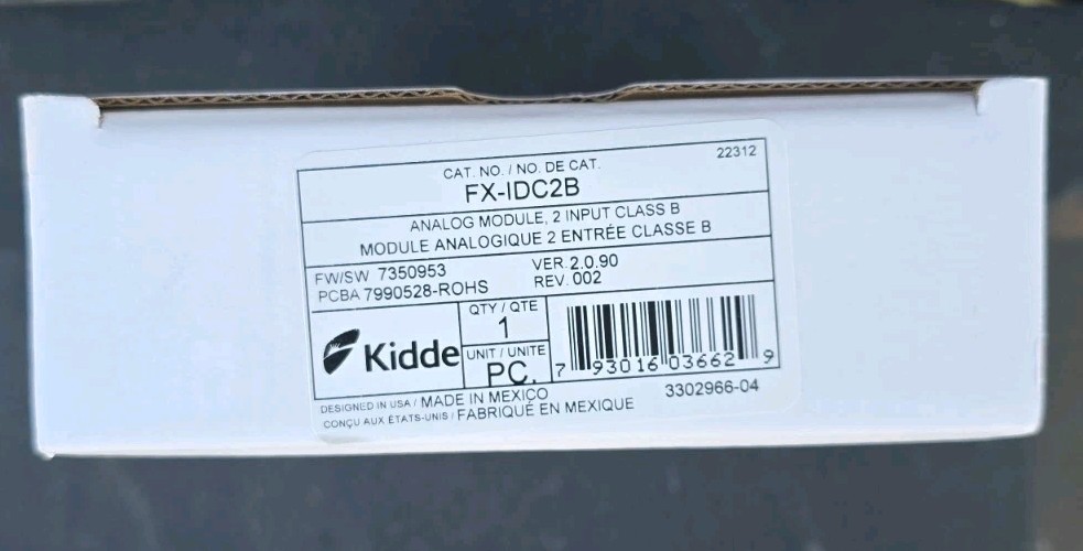 KIDDE FX-IDC2B Dual Input Class B Monitor Module NEW -FREE ShIPPING-