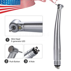 LED Optic Mini Head Dental High Speed Handpiece One Water Spray Air Turbine M4