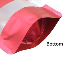 7×10.25in Red Foil Mylar Matte Stand Up Zip Lock Bag w/ Window & Desiccant
