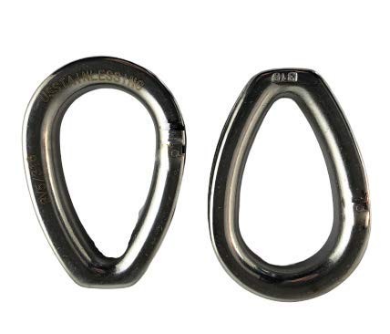 2 Pieces Stainless Steel 316 1/4″ (6mm) Wire Rope Thimble Casting with Closed…