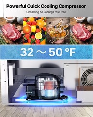 VEVOR 24 Inches Drawer Refrigerator Stainless Steel Dual Drawer Fridge for Home
