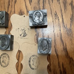 Vintage Presidential Printers Block Press Metal/wood Lot “6”