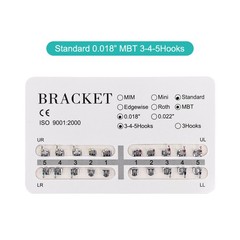 Dental Orthodontic Edgewise Brackets Mini/Standard MBT/Roth 022/018 Hooks 3 4 5