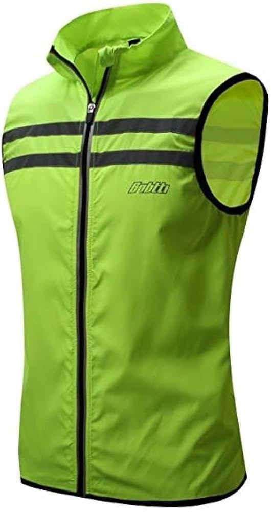 bpbtti Men’s Hi-Viz Safety Running Cycling Vest Sleeveless Windbreaker Size XL