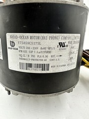 Zhongshan Broad-Ocean Y7S859C517SL 230V 1/5HP 825 RPM Blower Motor used (#76B)