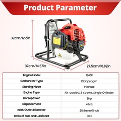 43CC Petrol High Flow Water Transfer Pump Fire Fighting Pump High Pressure