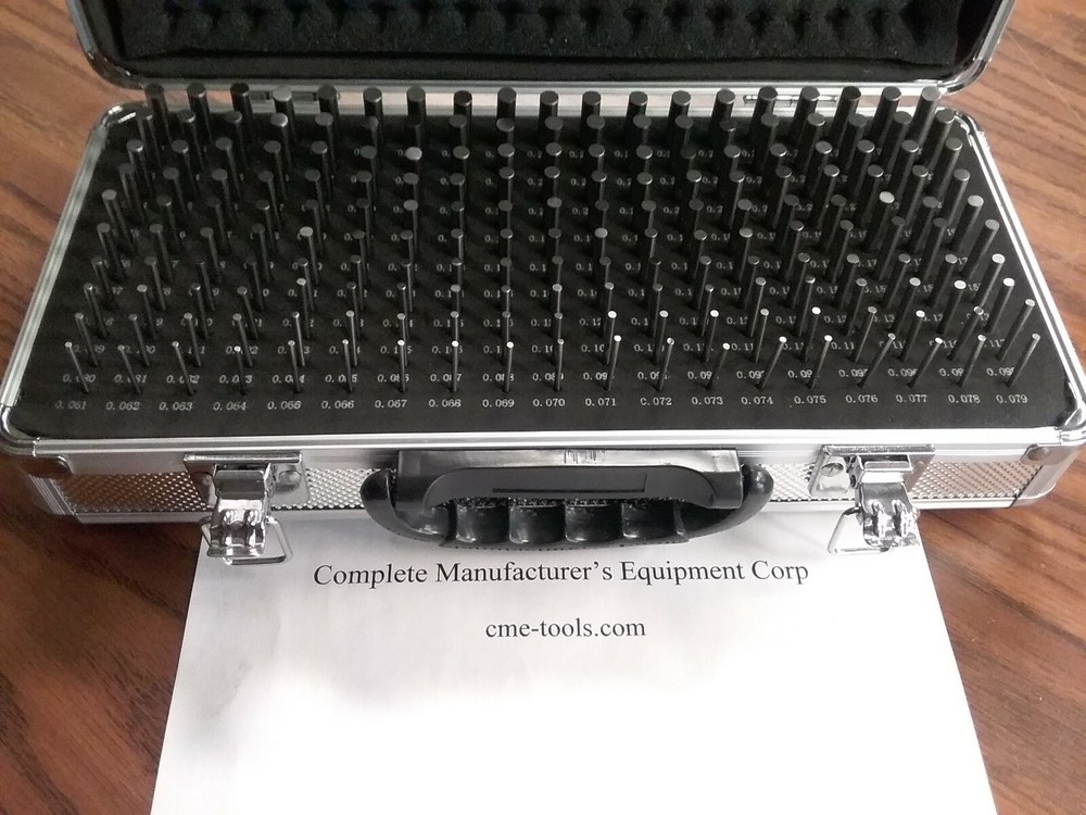 Pin Gage Set M1(-) 0.061-0.250″,190 pins,-0.0002″ minus in metal case-707A-MC