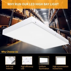 2 Pack 100W LED Linear High Bay light 2FT Commercial Warehouse Lights 100-277V