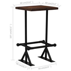 Bar Table and Chair Set Dining Table Set 3 Piece Solid Reclaimed Wood vidaXL