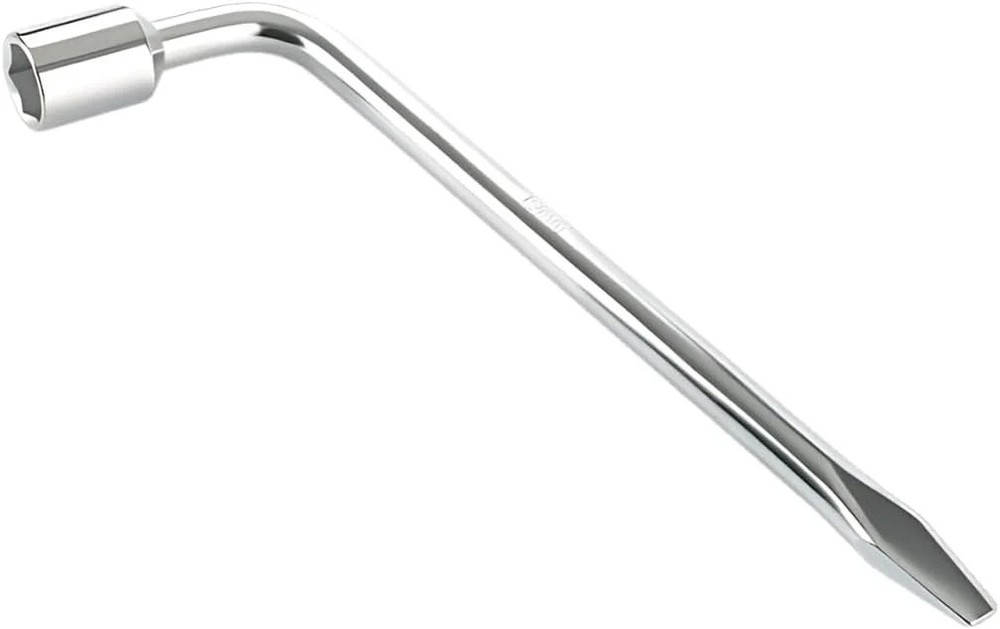 19mm Car Spare Tire Lug Wrench, L-Type Heavy Duty Steel Tire Replacement Tool wi