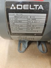 Delta Marathon 66-041 1 1/2 HP Motor 230/460V 3 Phase 3450 RPM New Bearings
