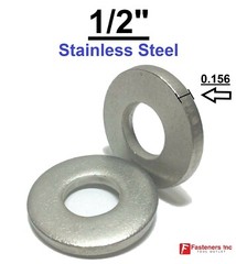 1/2″ Extra Thick (.156) Flat Washers 18-8 Stainless Steel Washer (Choose Qty)