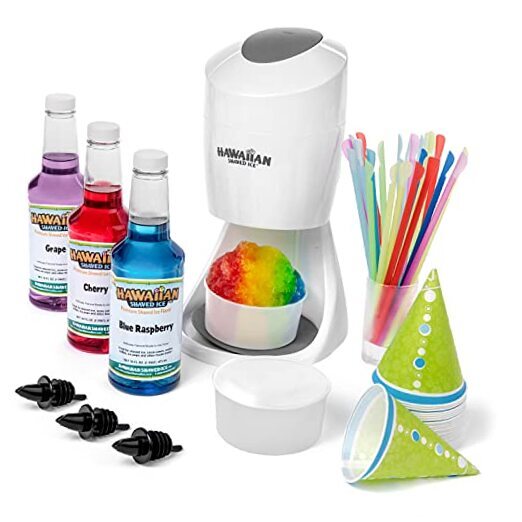 Machine Kit – 3 Flavors, 25 Cups, Straws, Pourers, Ice 4 Fl Oz (Pack of 4)